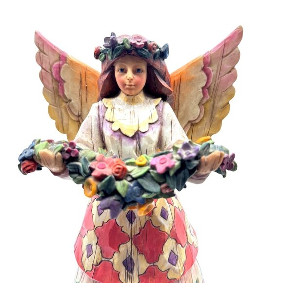 Jim Shore Angel Of Gratefulness Figurine Handcrafted 10" Tall Floral Design - Picture 2 of 6